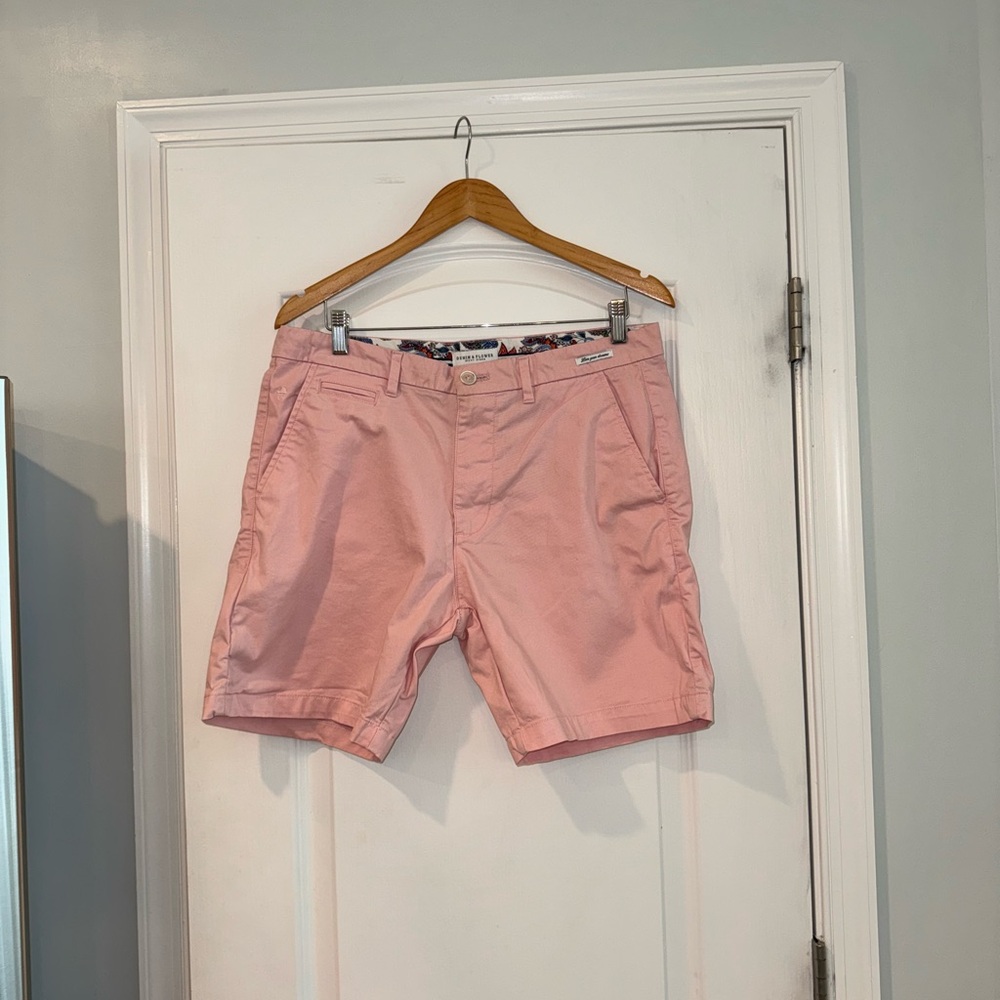 Denim & Flower Pink Flat Front Shorts